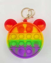 Pop It Fidget kids Toy popit key chain with zip small pouch